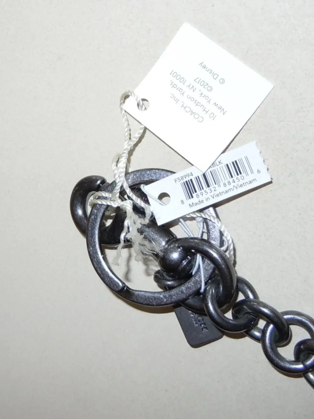 COACH X DISNEY MICKEY MOUSE LEATHER BAG CHARM F58994 KEY CHAIN NWT